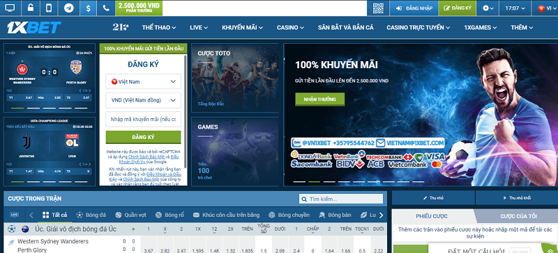 1XBet - Nhà cái cá cược chất lượng hàng đầu châu Á